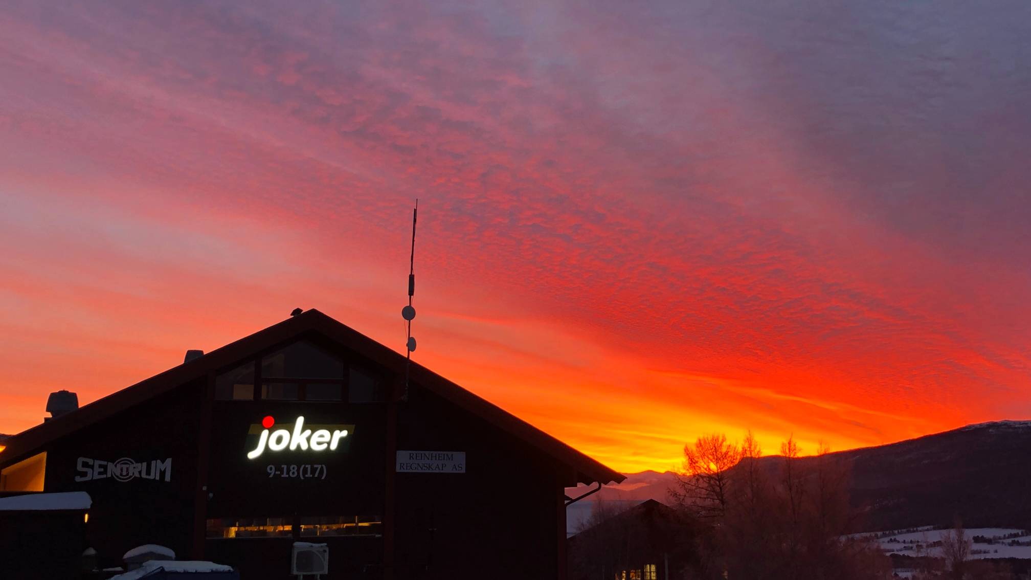 Solnedgang over Joker Lesja
