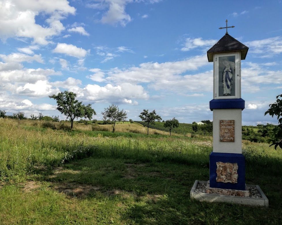 Image of a religious monument in the South Moravian countryside.