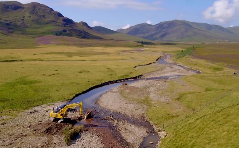 River path being rerouted in Scotland.