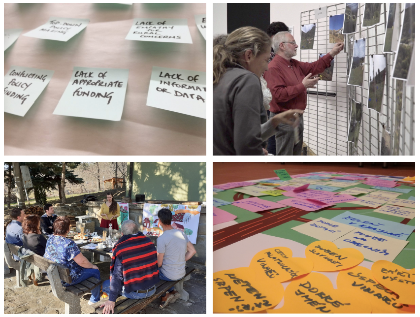 Photos of people and annotated post-its from our T-labs in Scotland, France and Czechia.