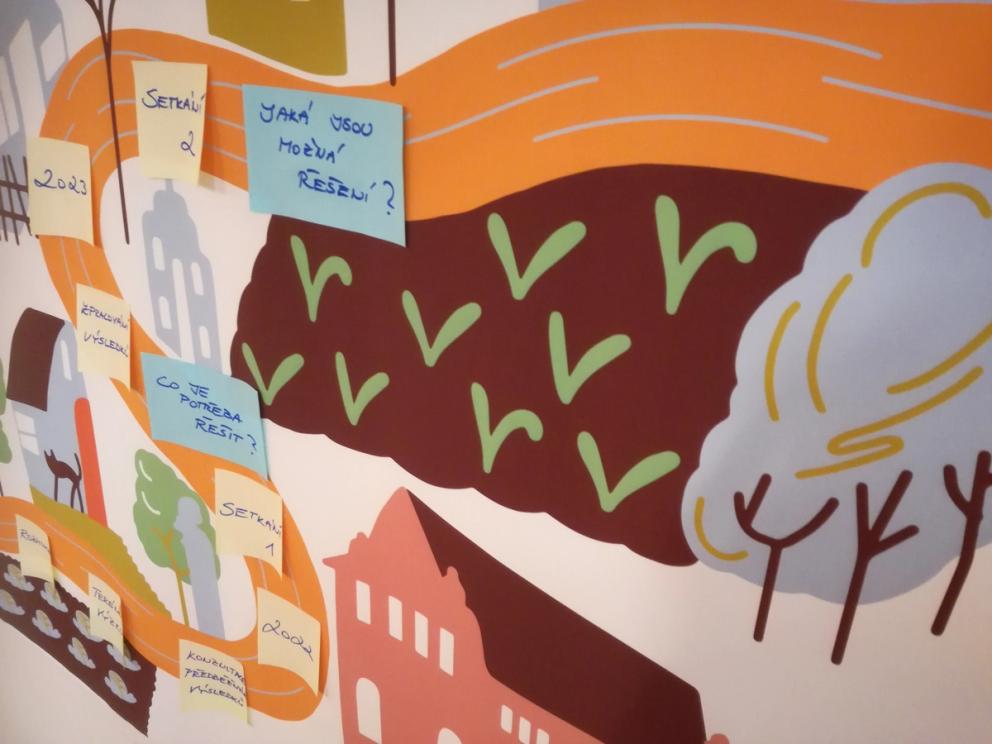 Image of tree used in South Moravia workshops, with post-its added by the participants.