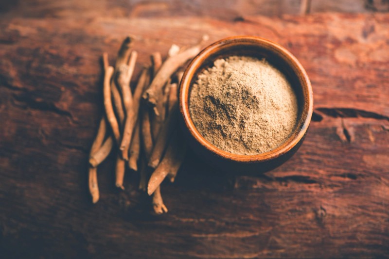 A bowl of Ashwagandha root powder