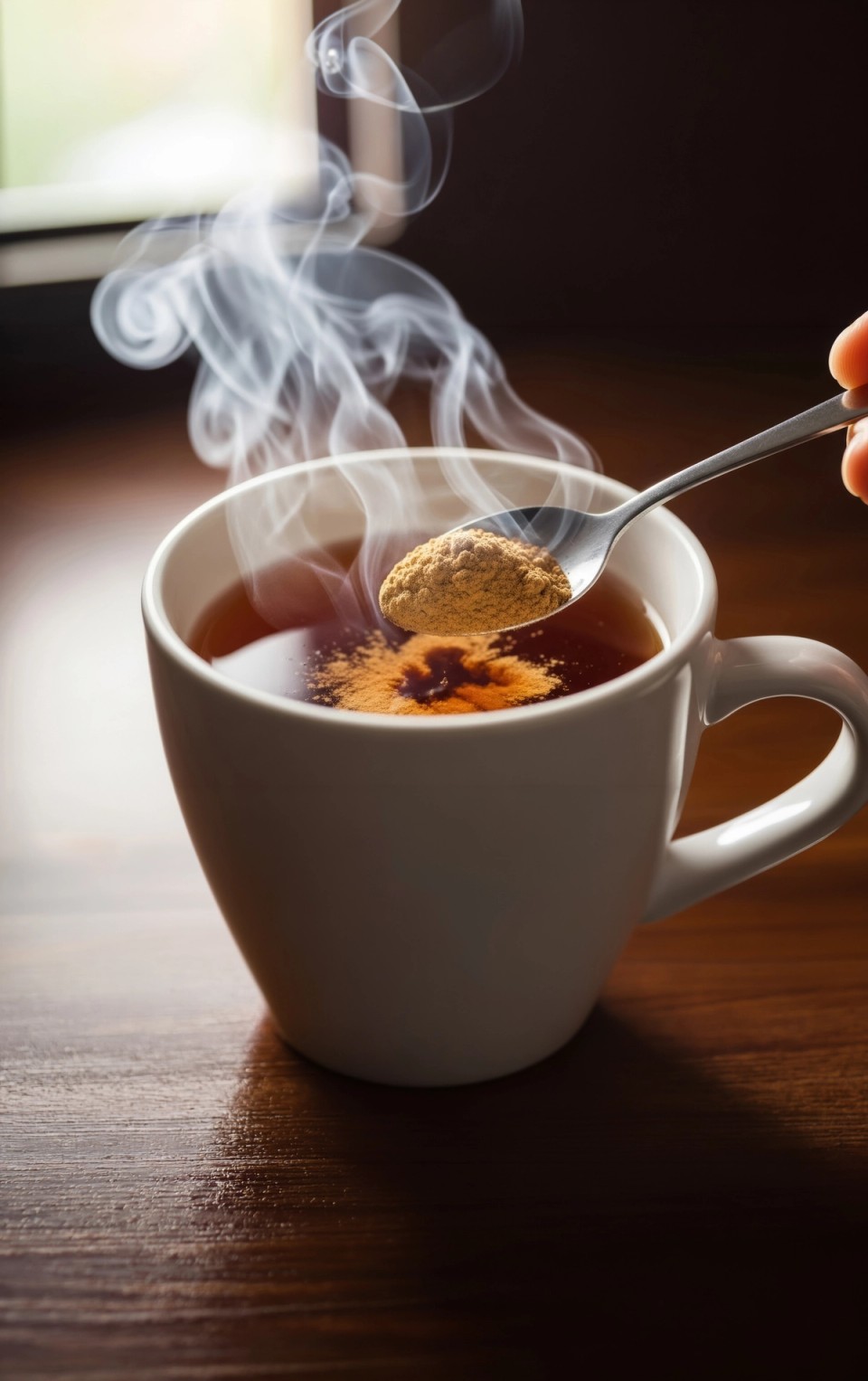 supplement being put in tea