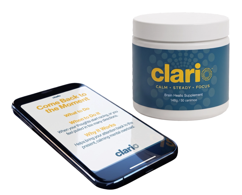 Clario Supplement called Tub for Calm and Focus