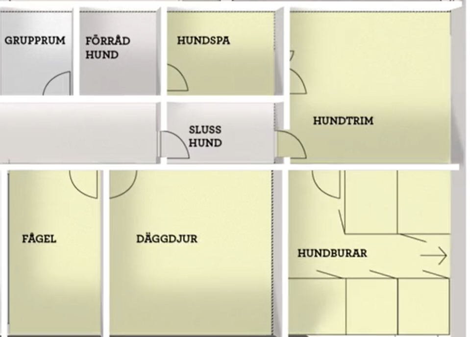 Planlösning ny djuravdelning stockholm