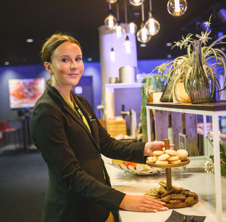 Elev vid konferensfika