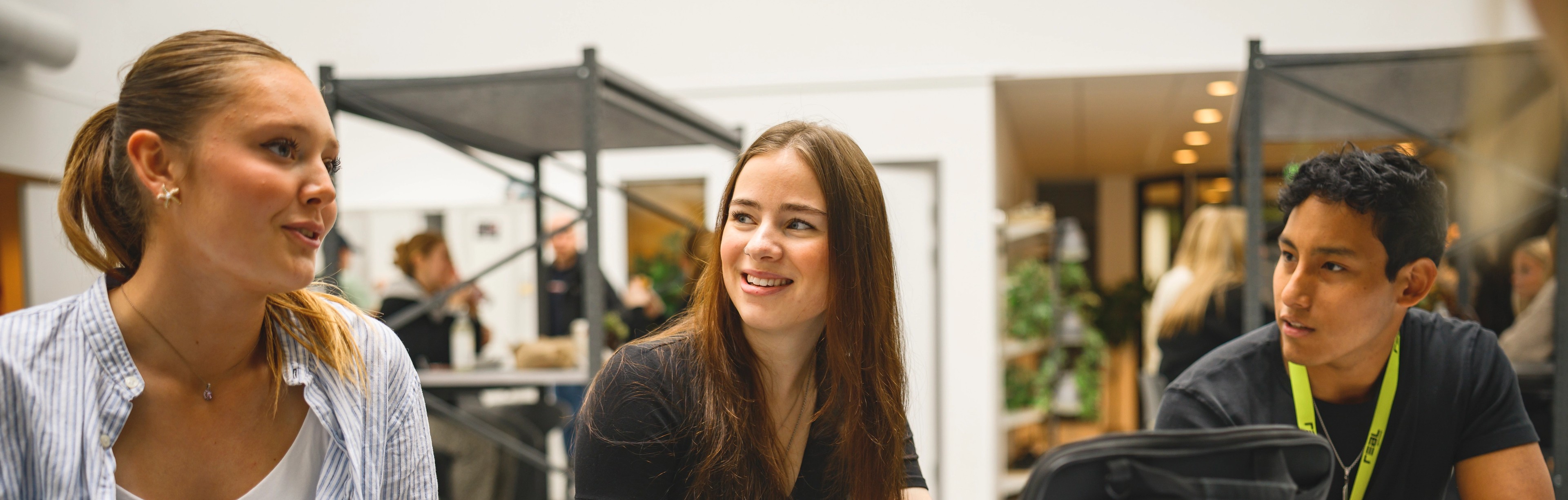 Realgymnasiets elever sitter tillsammans och pratar