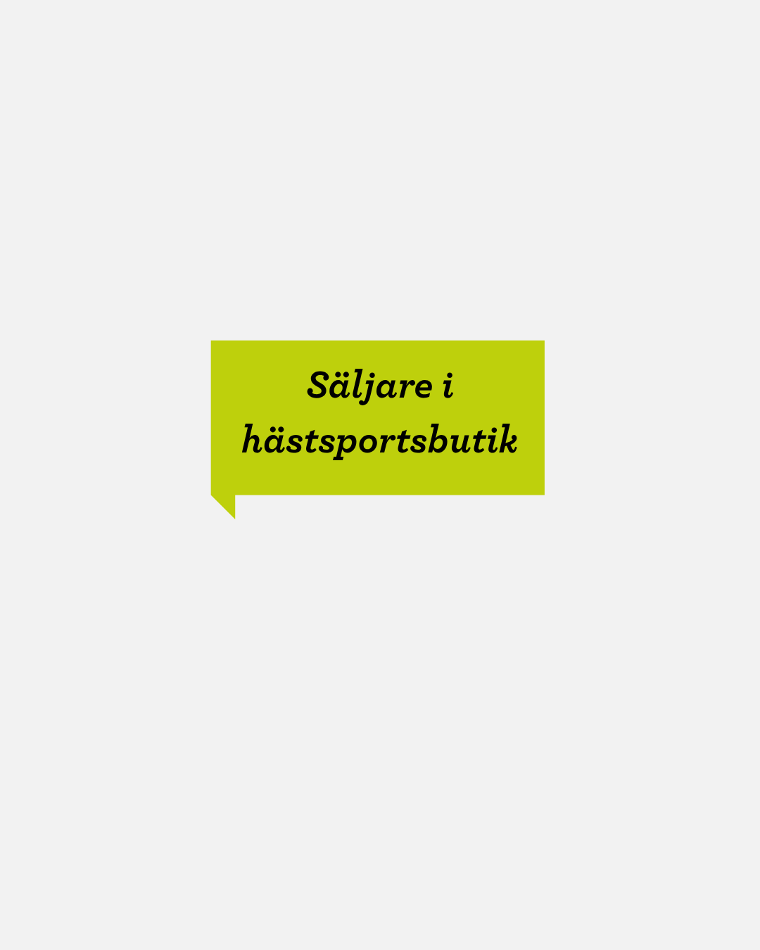 säljare i HÄSTSPORTSBUTIK