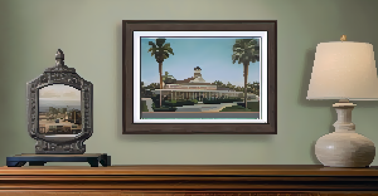 Close-up of a vintage photograph of early Carlsbad residents in a display case.
