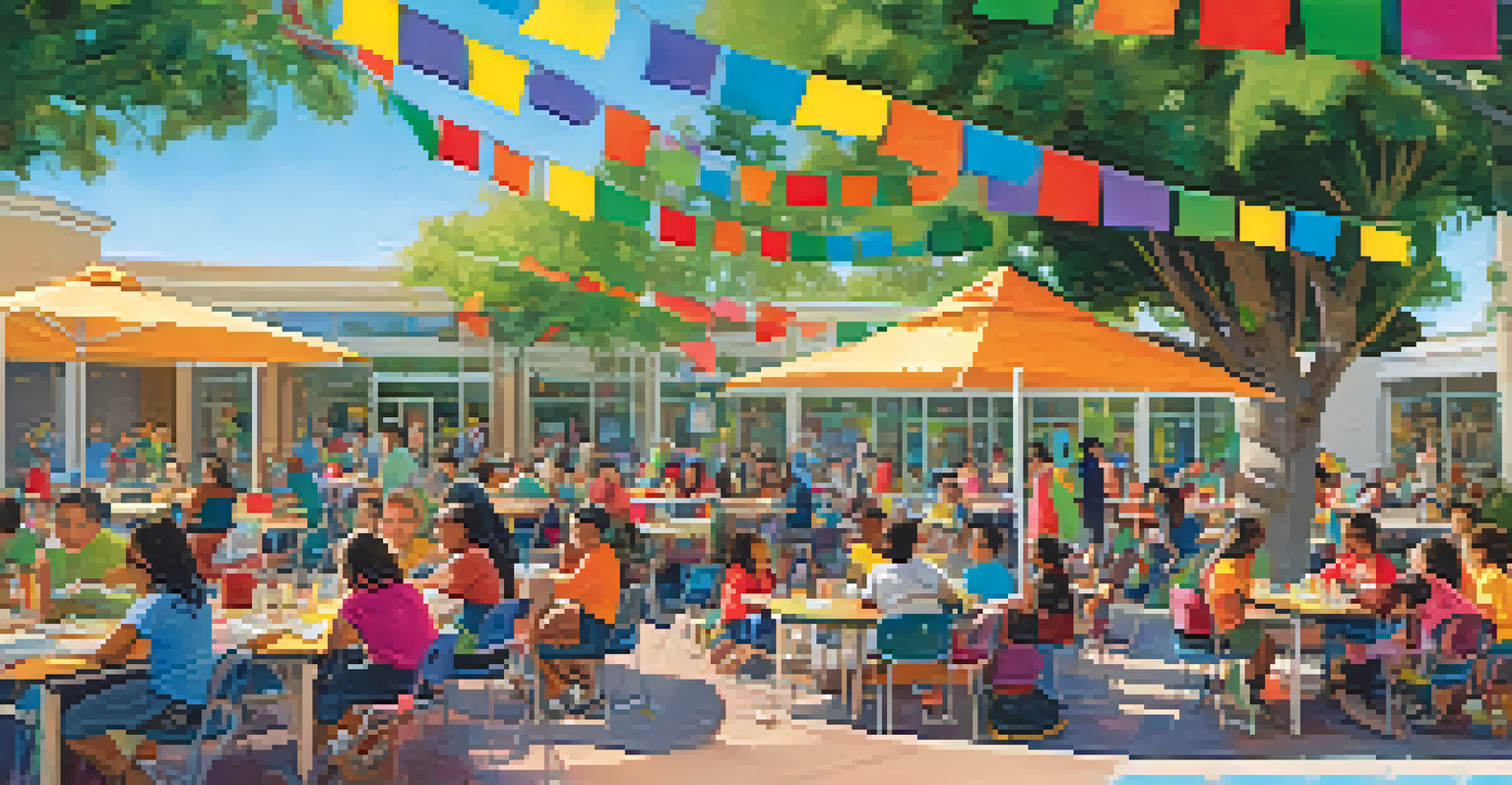 A community reading challenge event at Carlsbad library with diverse participants and colorful decorations.
