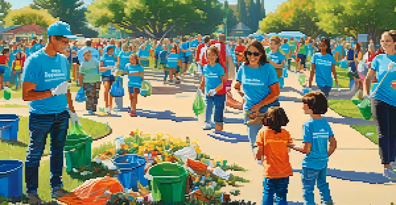 Residents of Carlsbad participating in a neighborhood clean-up event, showcasing community engagement and environmental awareness.