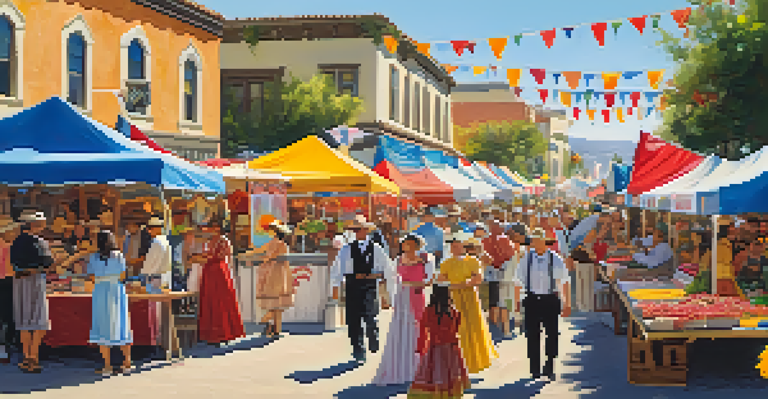 A lively heritage festival in Carlsbad with vendors, music, and historical reenactments, showcasing local culture.