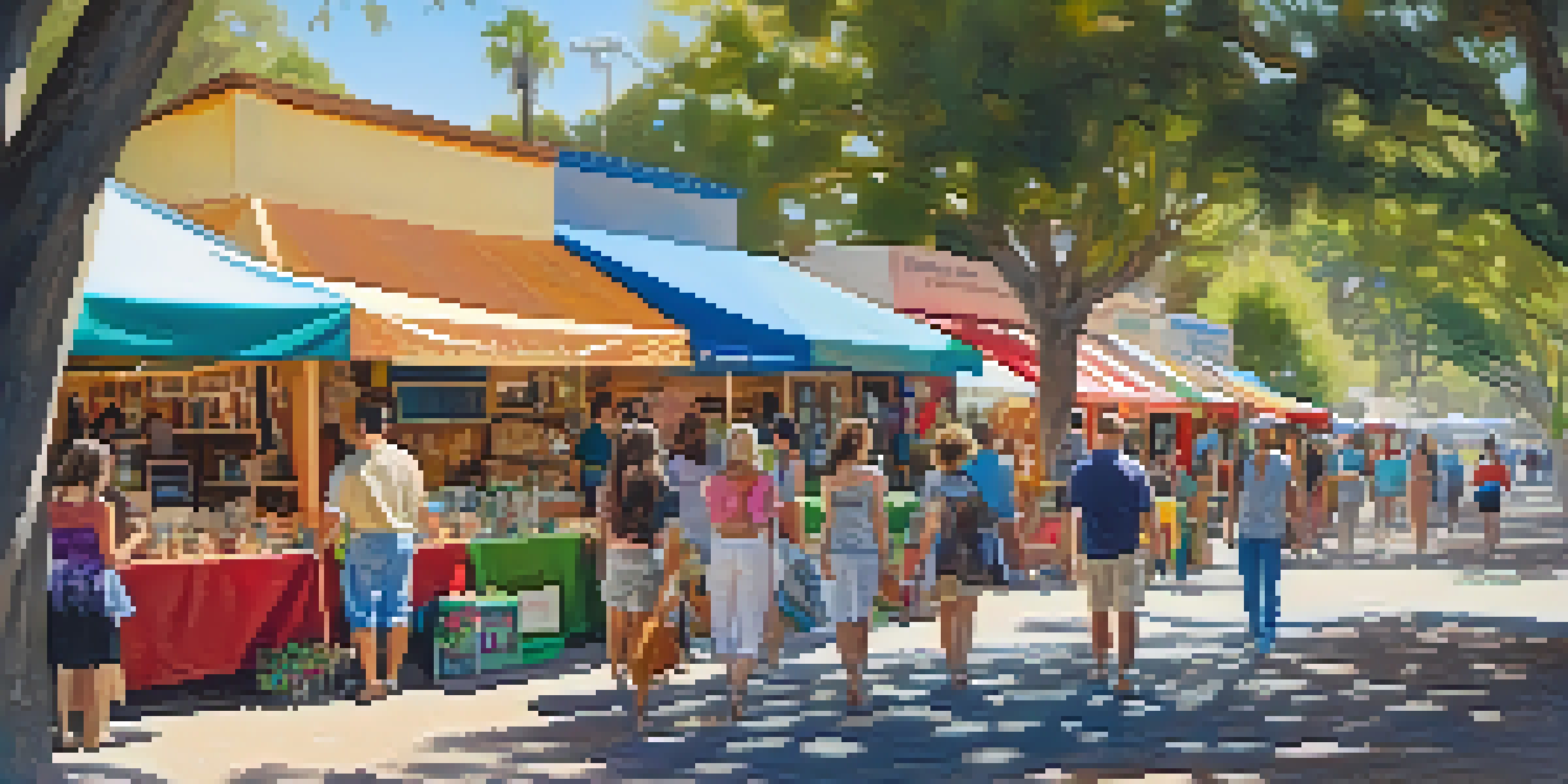 A vibrant craft fair scene in Carlsbad with colorful booths and families enjoying the atmosphere.