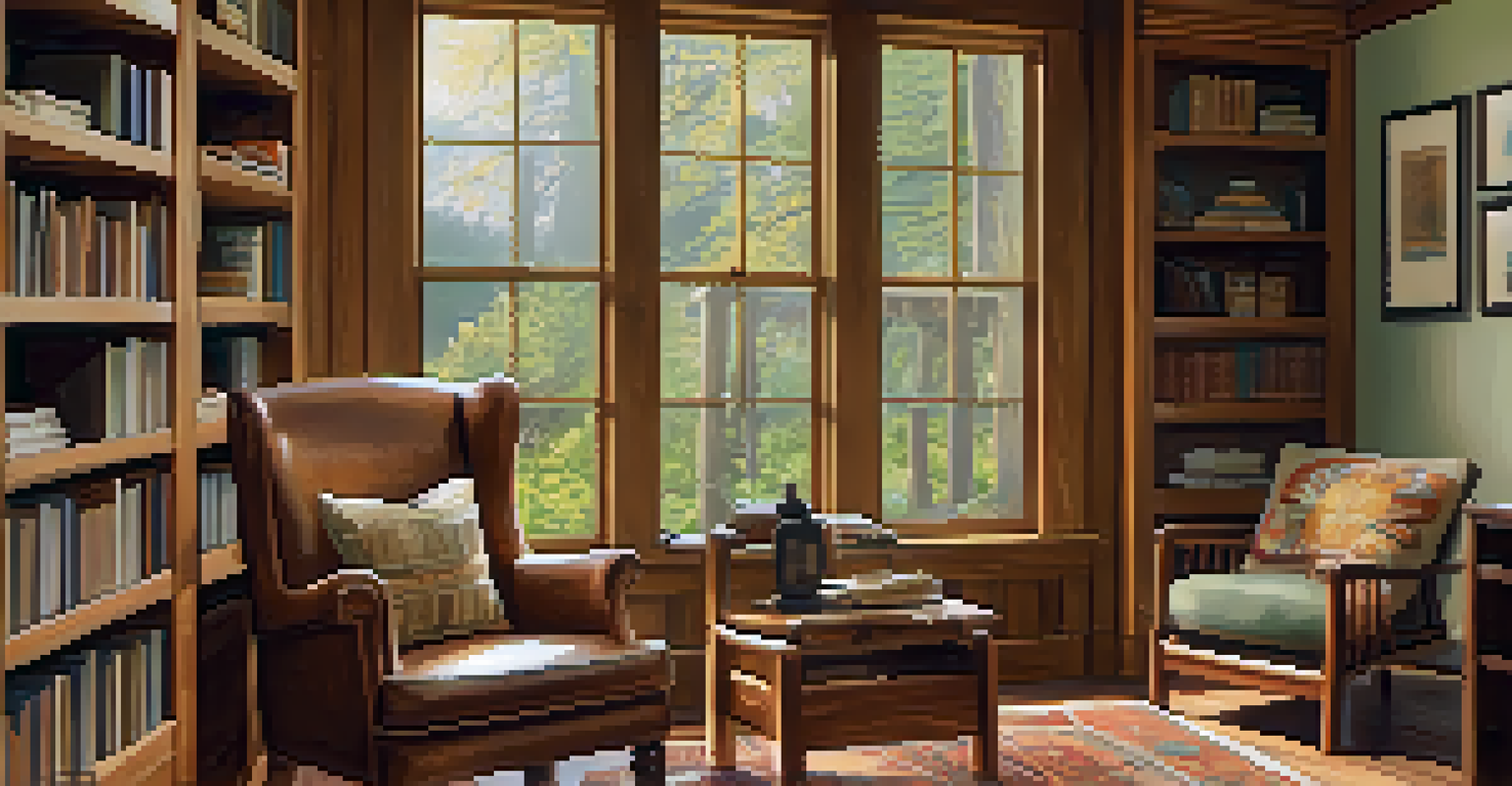 An interior of a Craftsman home featuring built-in furniture and natural light.