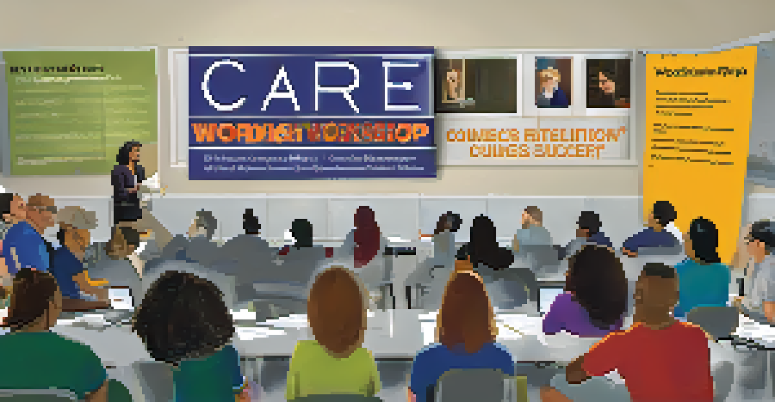 A career services workshop at Carlsbad Community College with students listening to a facilitator and engaging with the materials.