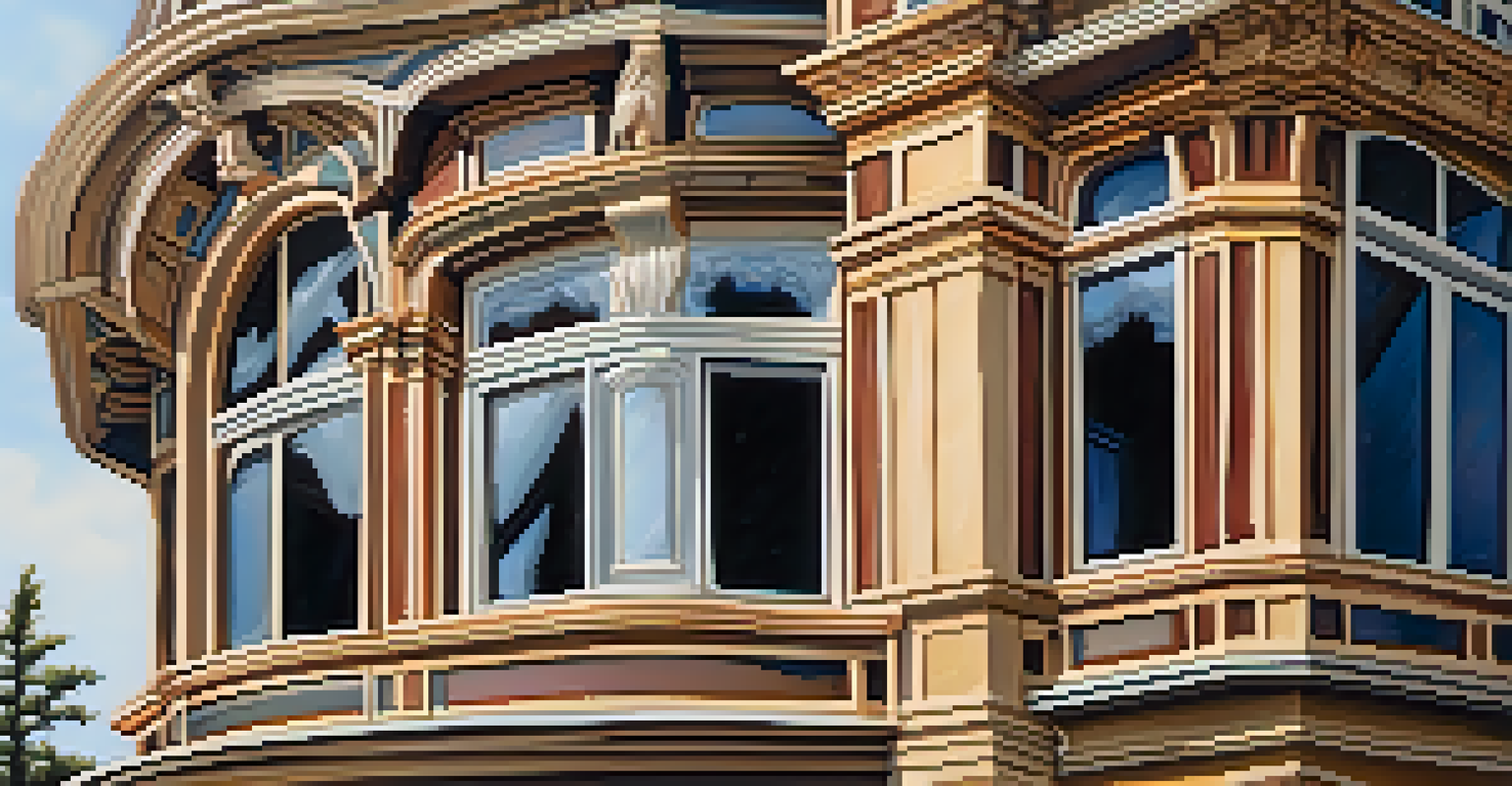 Detailed view of Victorian architecture, showcasing ornate trim and colorful features of a historic building.