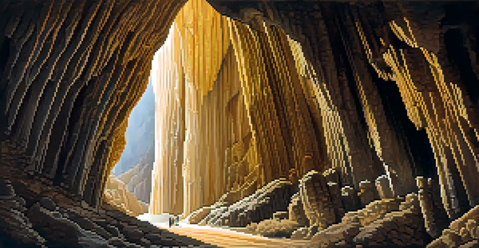 A view inside Carlsbad Caverns showcasing limestone formations and a pathway.