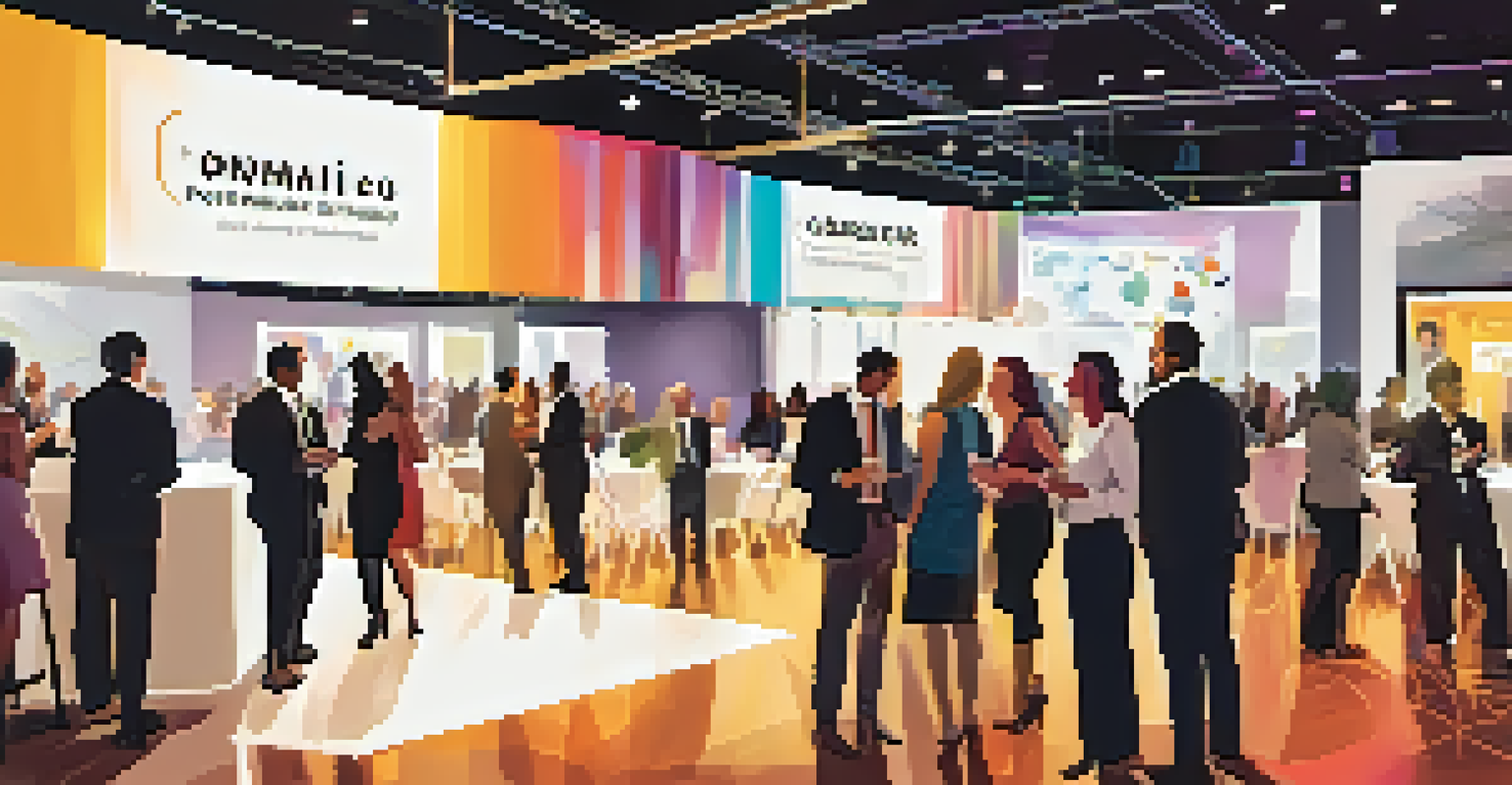 A lively networking event in Carlsbad, with attendees interacting and sharing ideas.