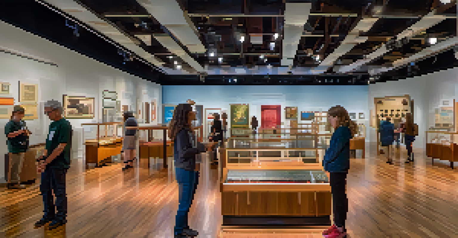 Visitors exploring the Museum of Making Music, surrounded by displays of historical musical instruments and interactive exhibits.