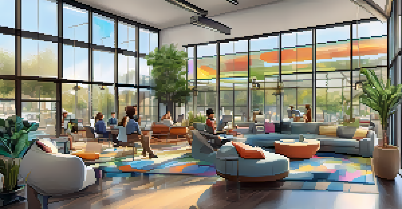 A tech innovation hub in Carlsbad with professionals working together in a modern, well-lit space.