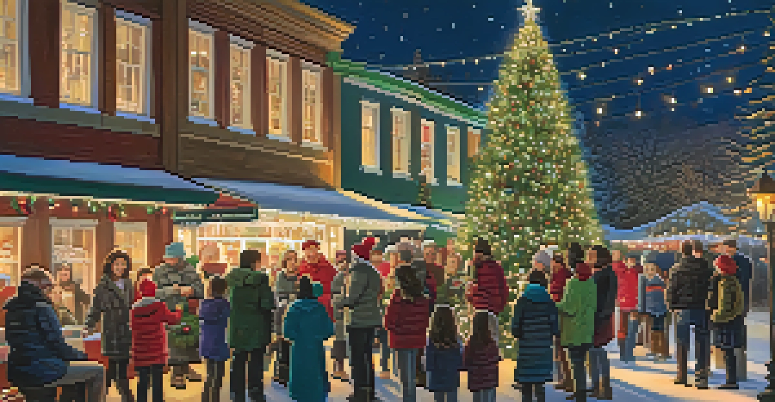 Families gathered at the Holiday Tree Lighting ceremony in Carlsbad, enjoying a festive atmosphere.