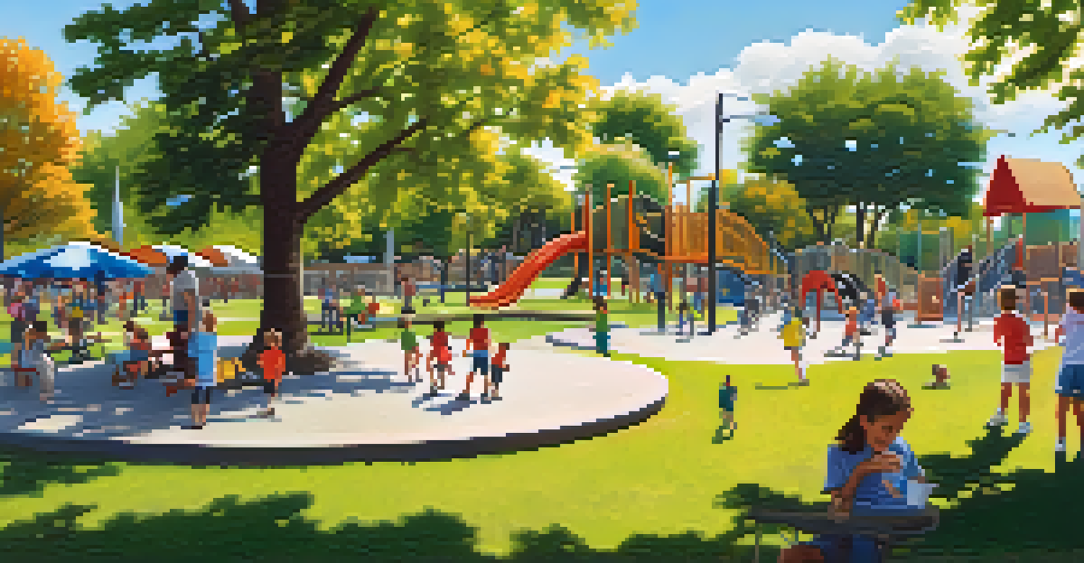 Families enjoying Alga Norte Community Park with children playing and picnicking.