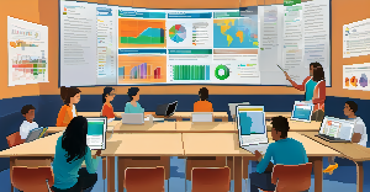 Students engaged in a digital literacy workshop, collaborating and using technology.