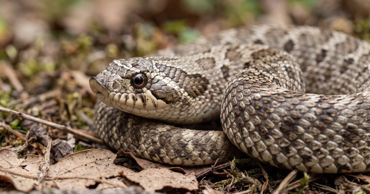 A snake with its jaw stretched wide open.