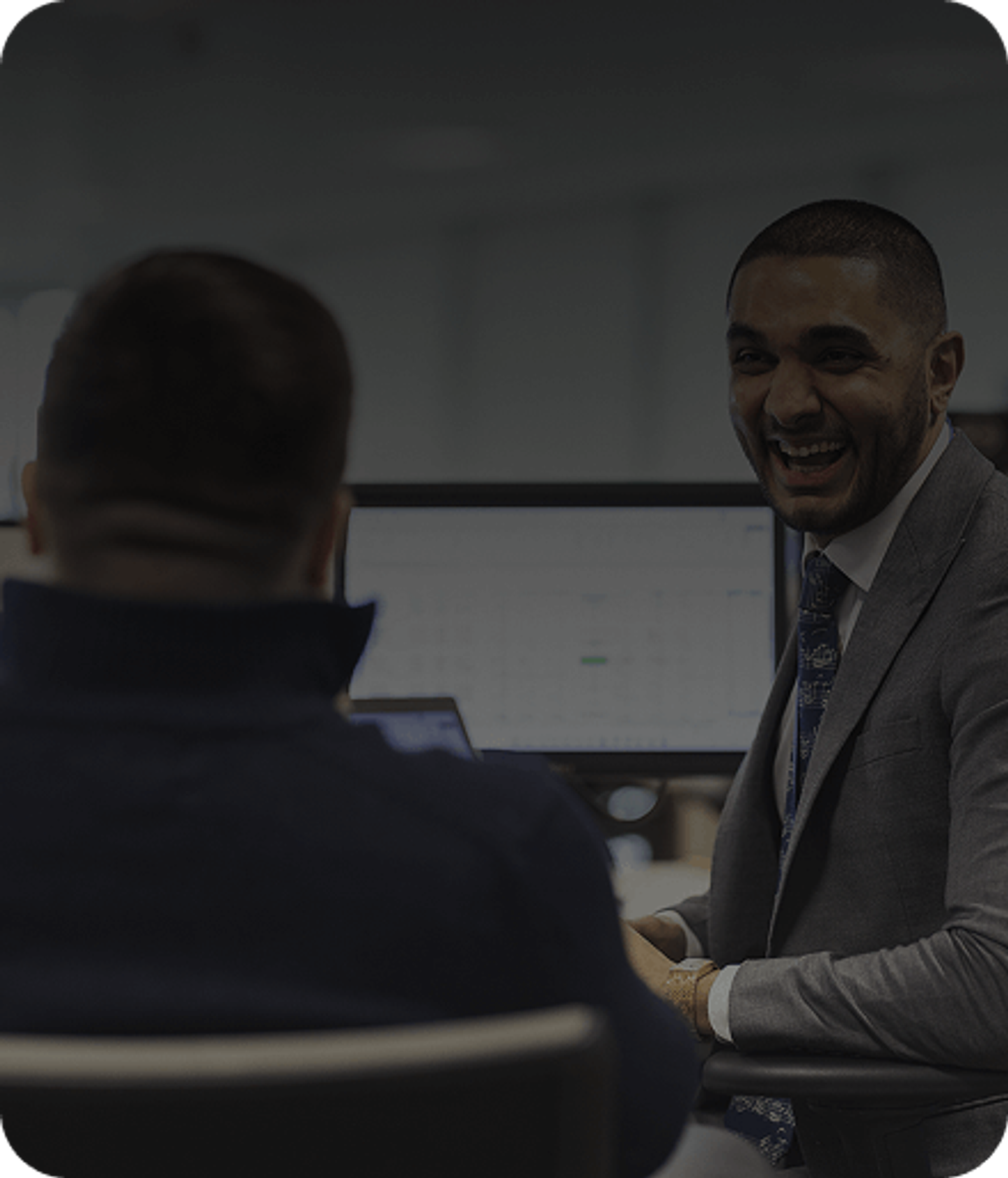 man buying something