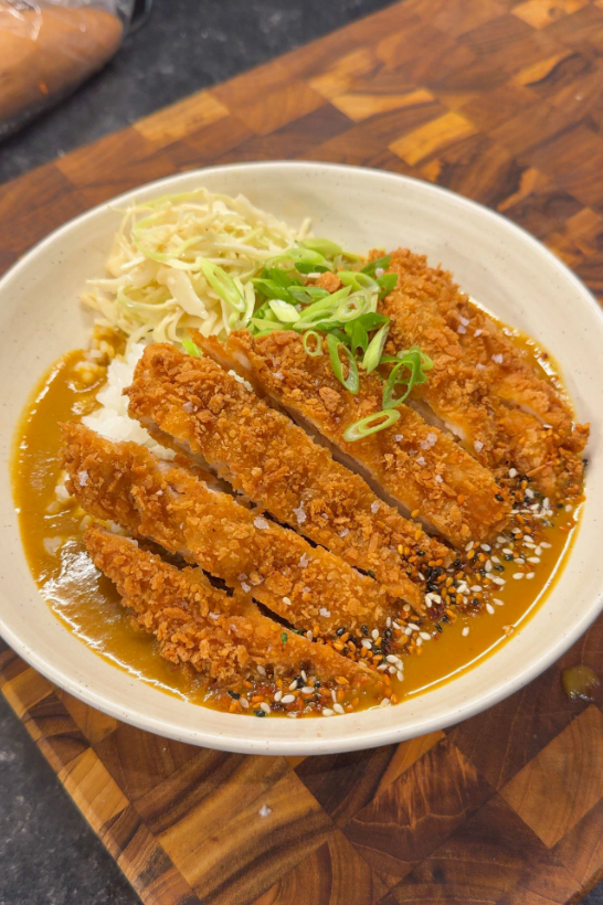 Chicken Katsu Curry with Japanese Sesame Cabbage Slaw