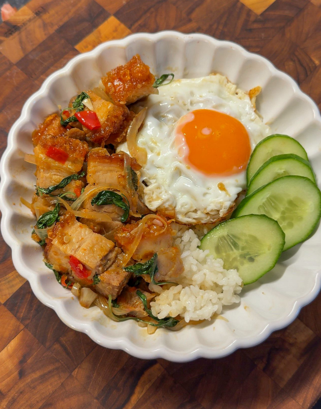 Thai Basil Crispy Pork Belly (Pad Krapao Moo Krob)