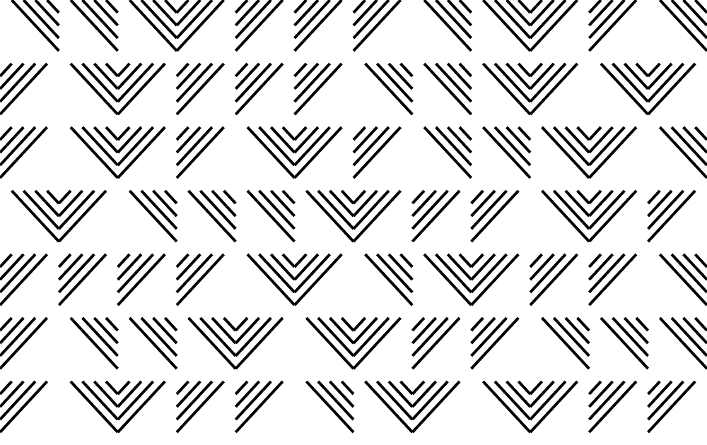The image shows a black and white pattern. It's made up of many rows and columns of the same basic shape. That shape looks like a letter "V" or an open angle, created by several parallel black lines.