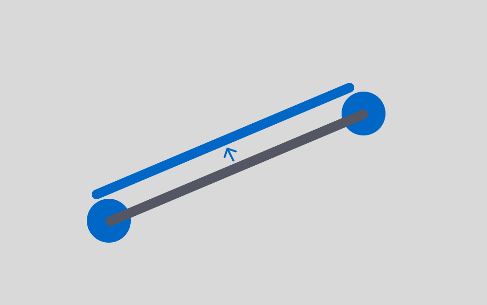 Projecting a line off the normal to the radius of the composite circles.