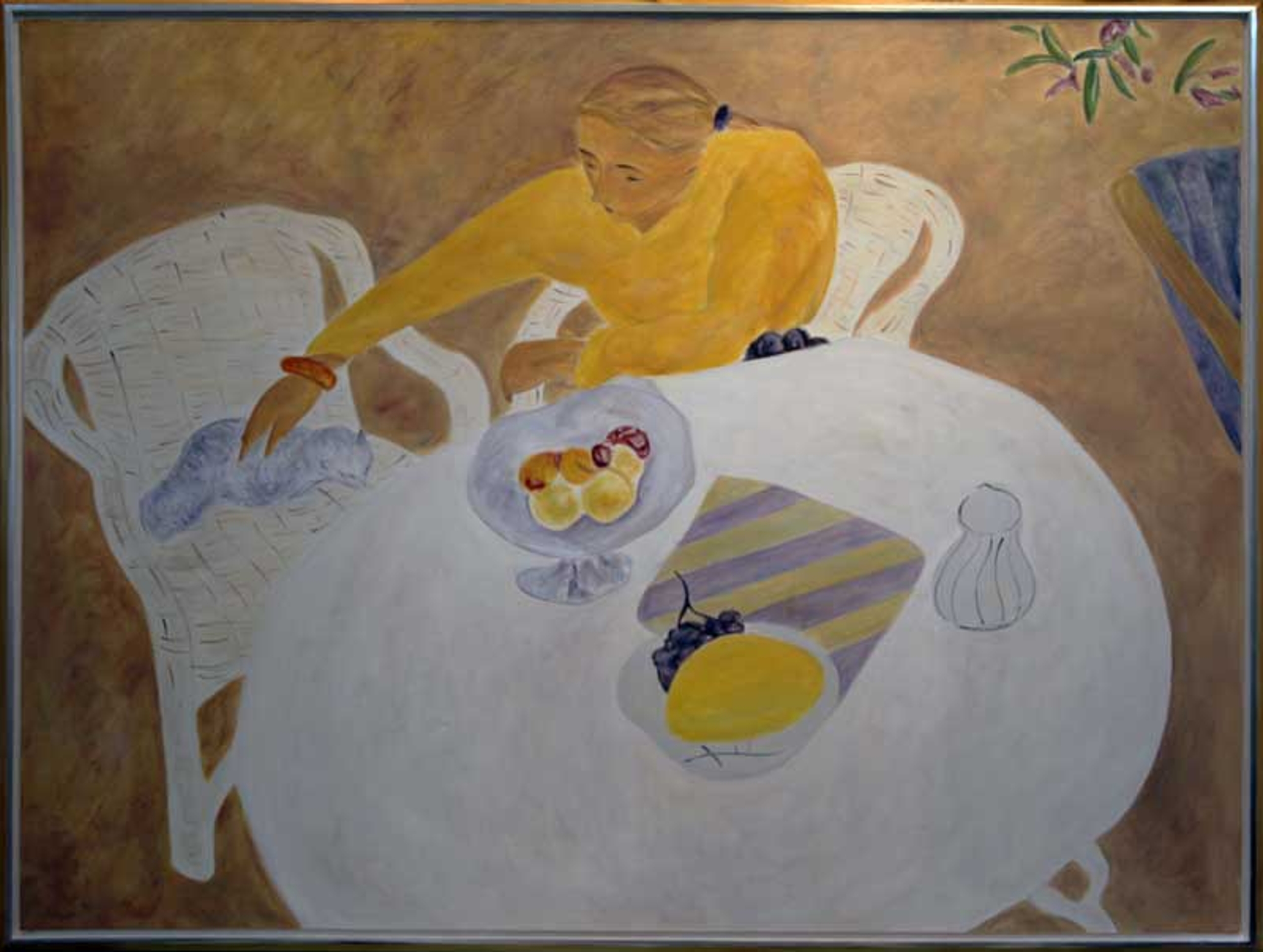 Girl at White Table — oil painting by Brock Irwin