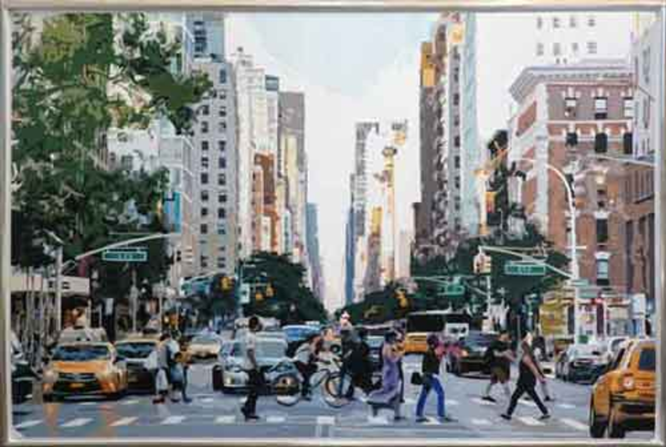 Modern Cityscape- (Walkers #3) — oil painting by Brock Irwin
