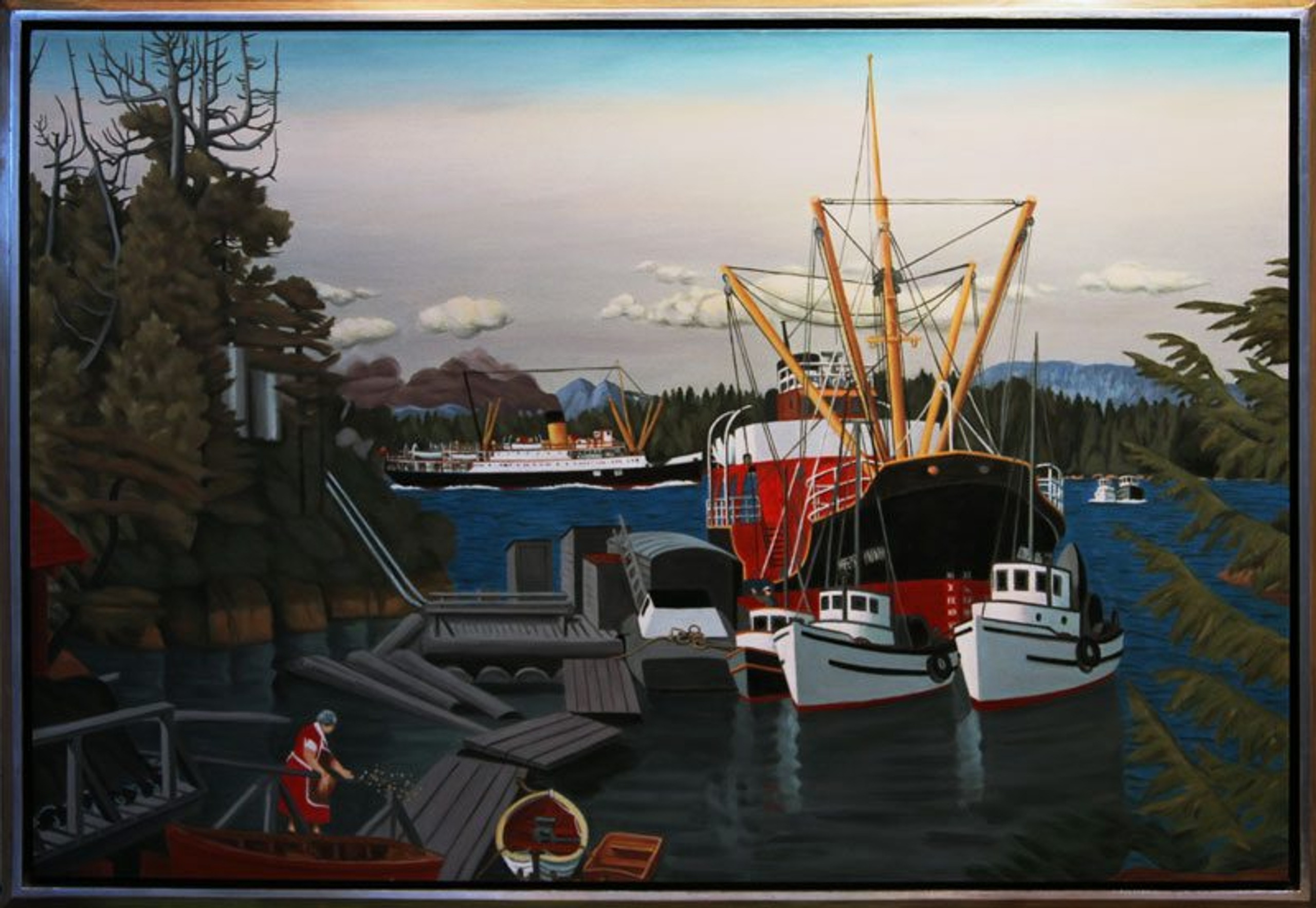 Boats in Harbour 2 — oil painting by Brock Irwin