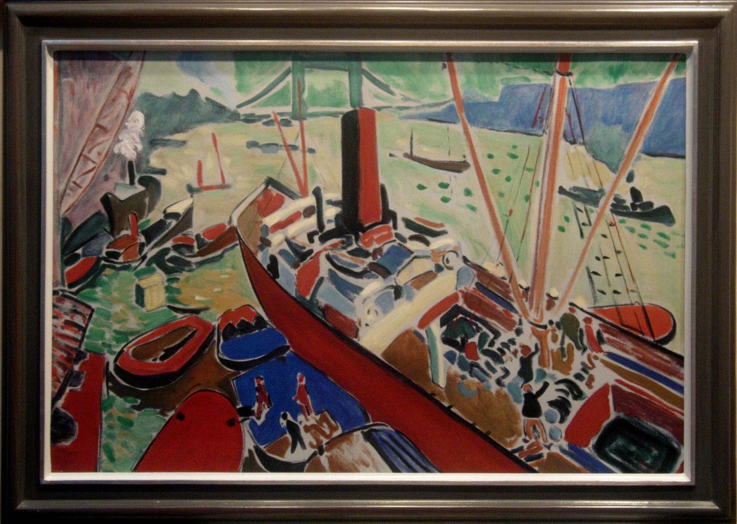 Boats in Harbour — oil painting by Brock Irwin
