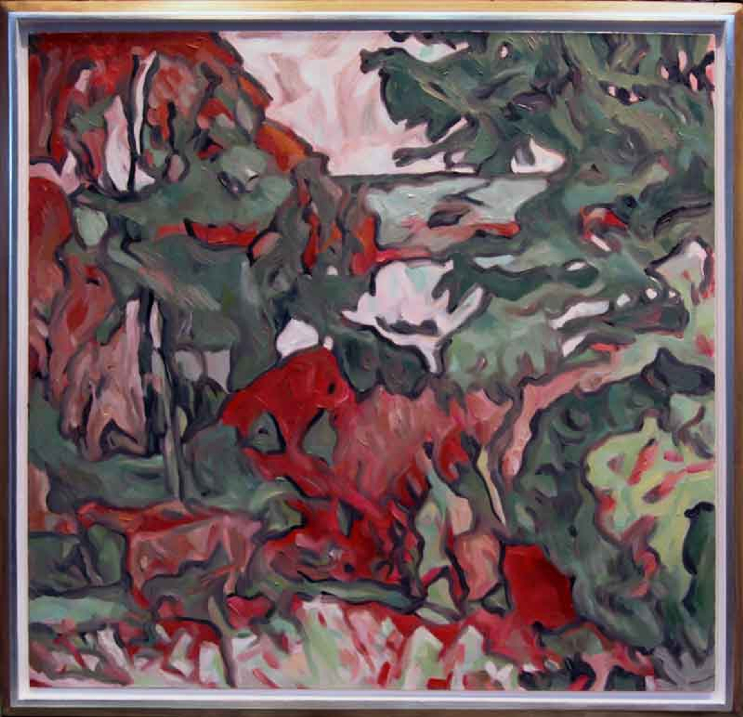 Trees in Red/Green — oil painting by Brock Irwin