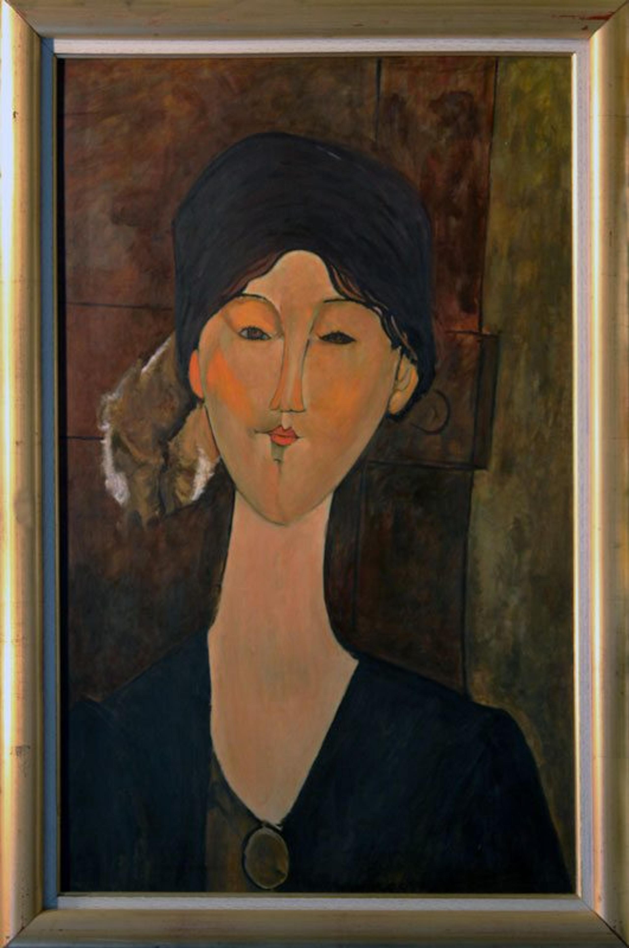 Woman w/Fur Hat (after Modigliani)