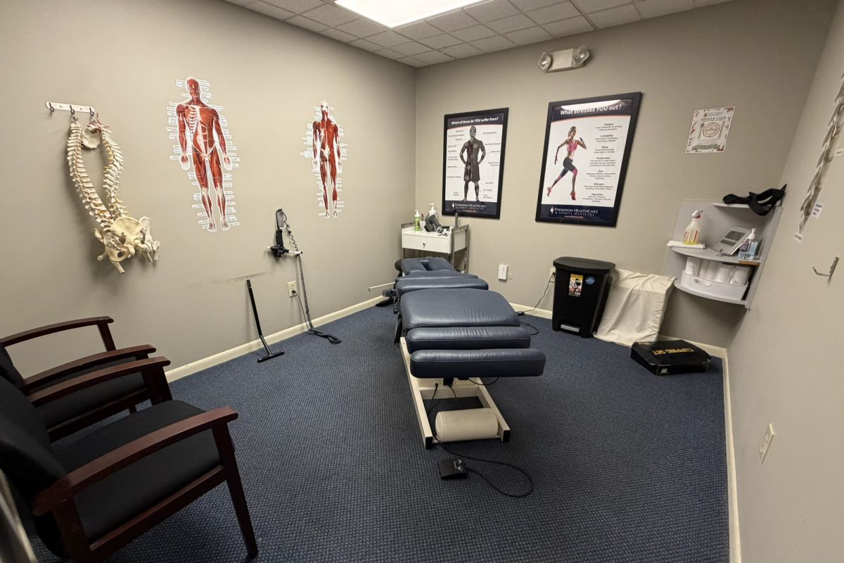 Chiropractic treatment room of the Barnegat location of Thompson Healthcare & Sports Medicine.