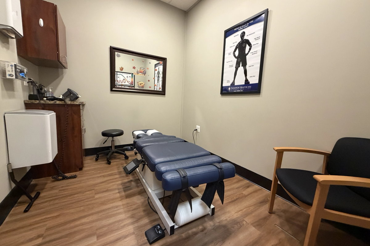 Chiropractic treatment room at the Thompson Healthcare & Sports Medicine - Manahawkin location.