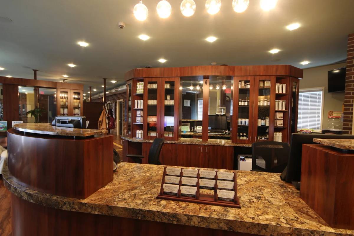 Reception desk of the Lacey location of Thompson Healthcare & Sports Medicine.