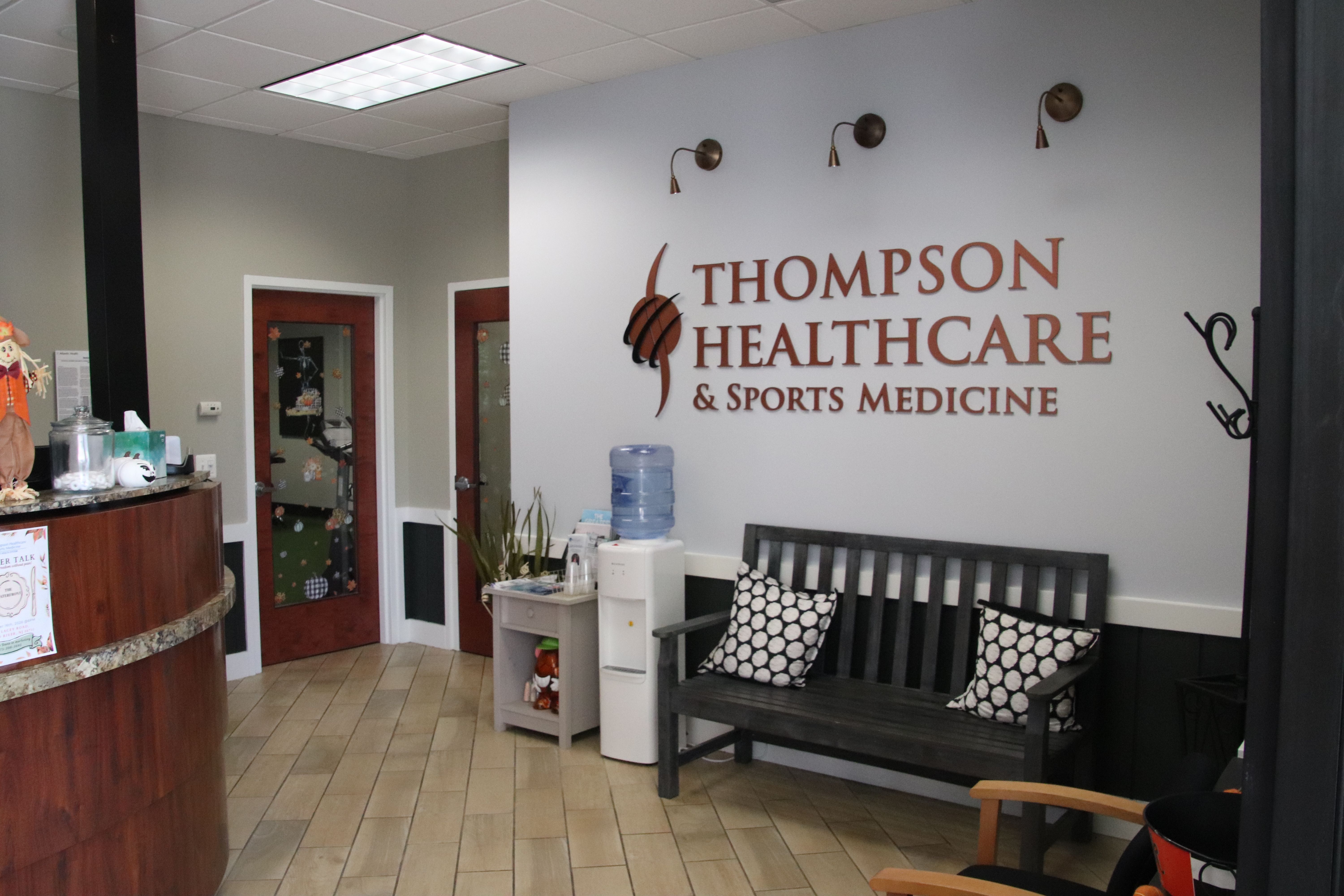 Reception area of the Thompson Healthcare & Sports Medicine - Manahawkin location.