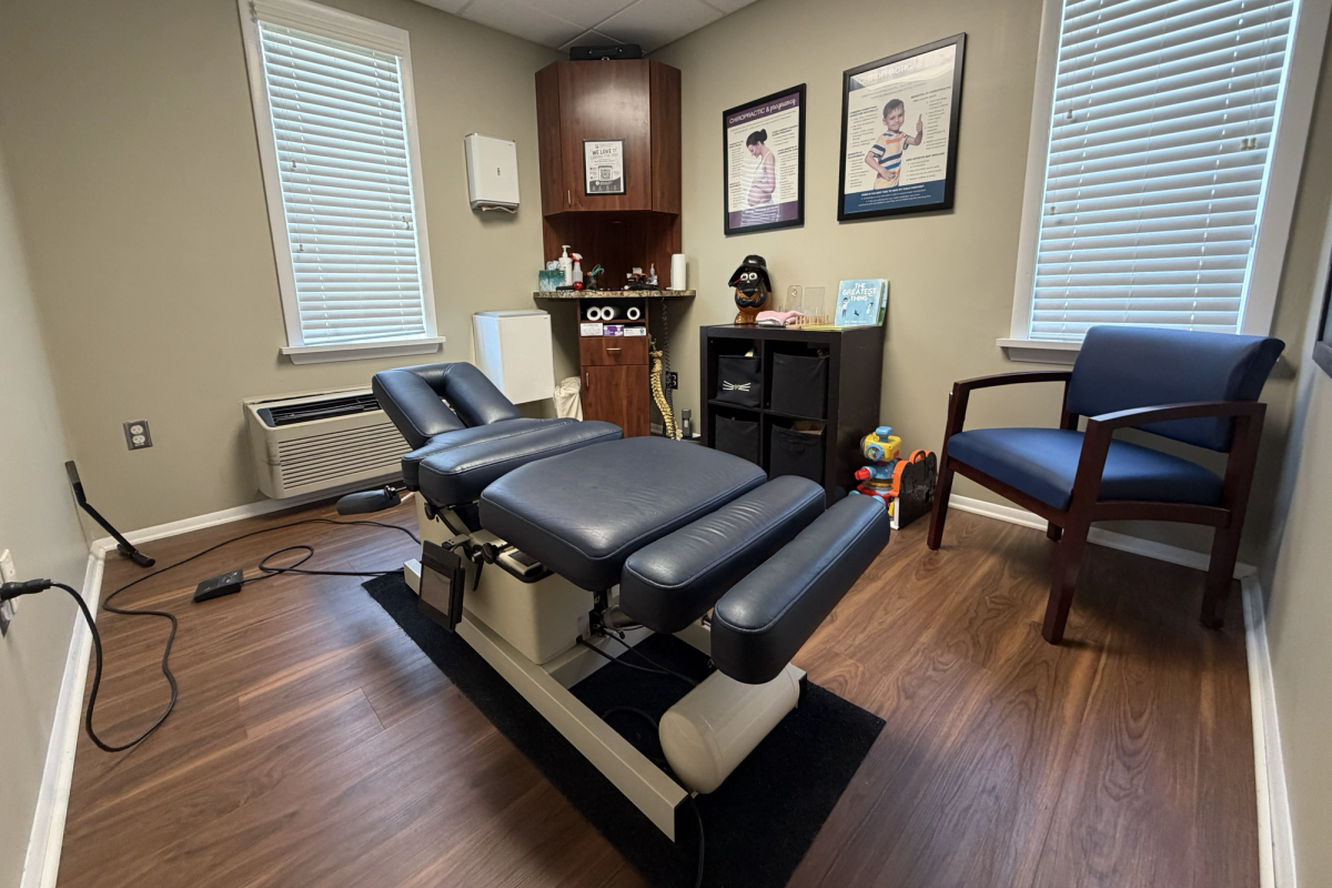Chiropractic treatment room at the Toms River location of Thompson Healthcare & Sports Medicine.