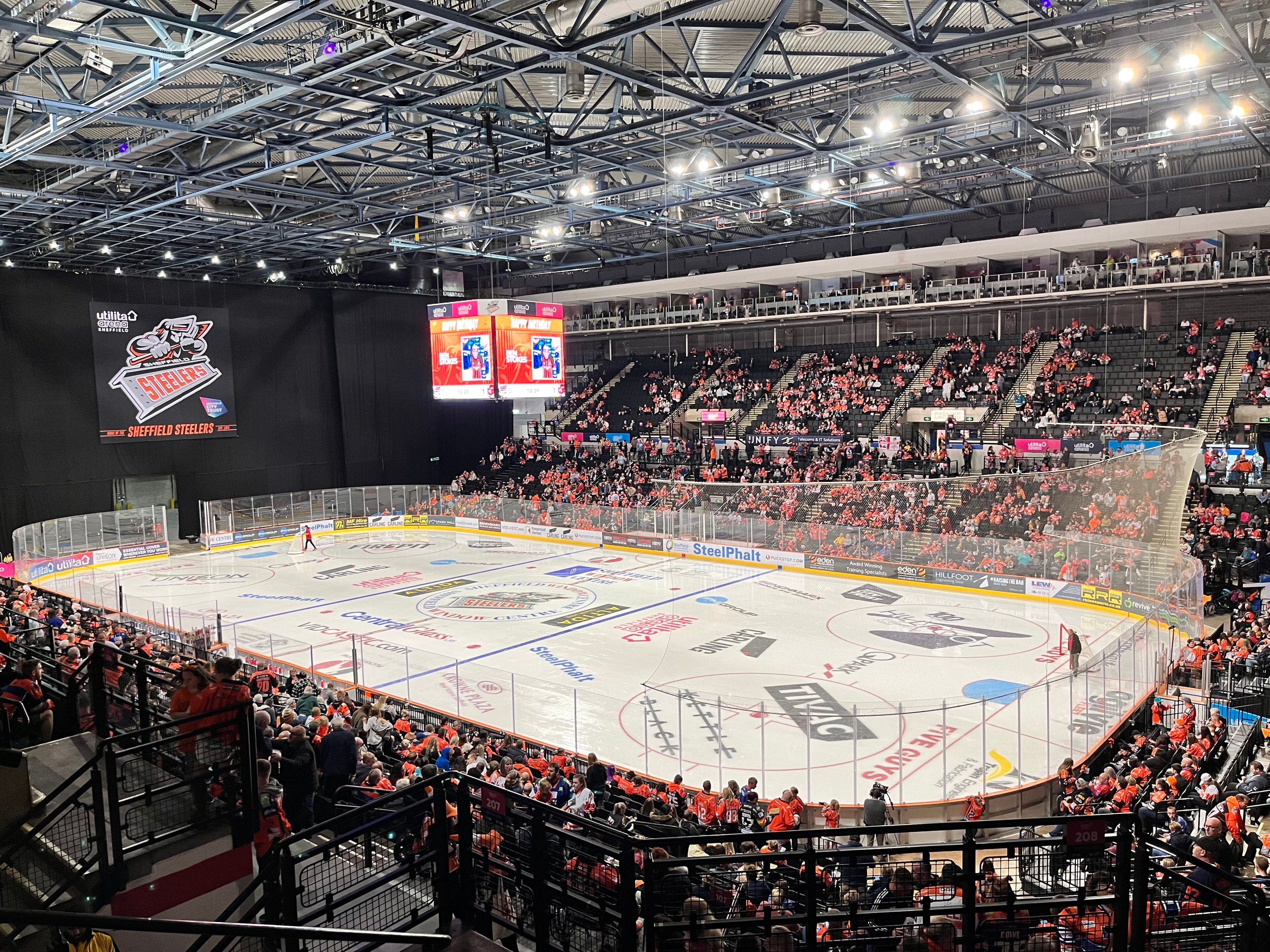 Seating bowl inside the Sheffield arena, photographed in September 2022