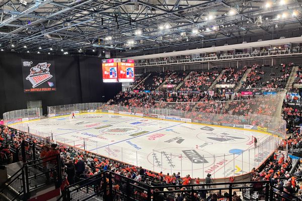 Seating bowl inside the Sheffield arena, photographed in September 2022