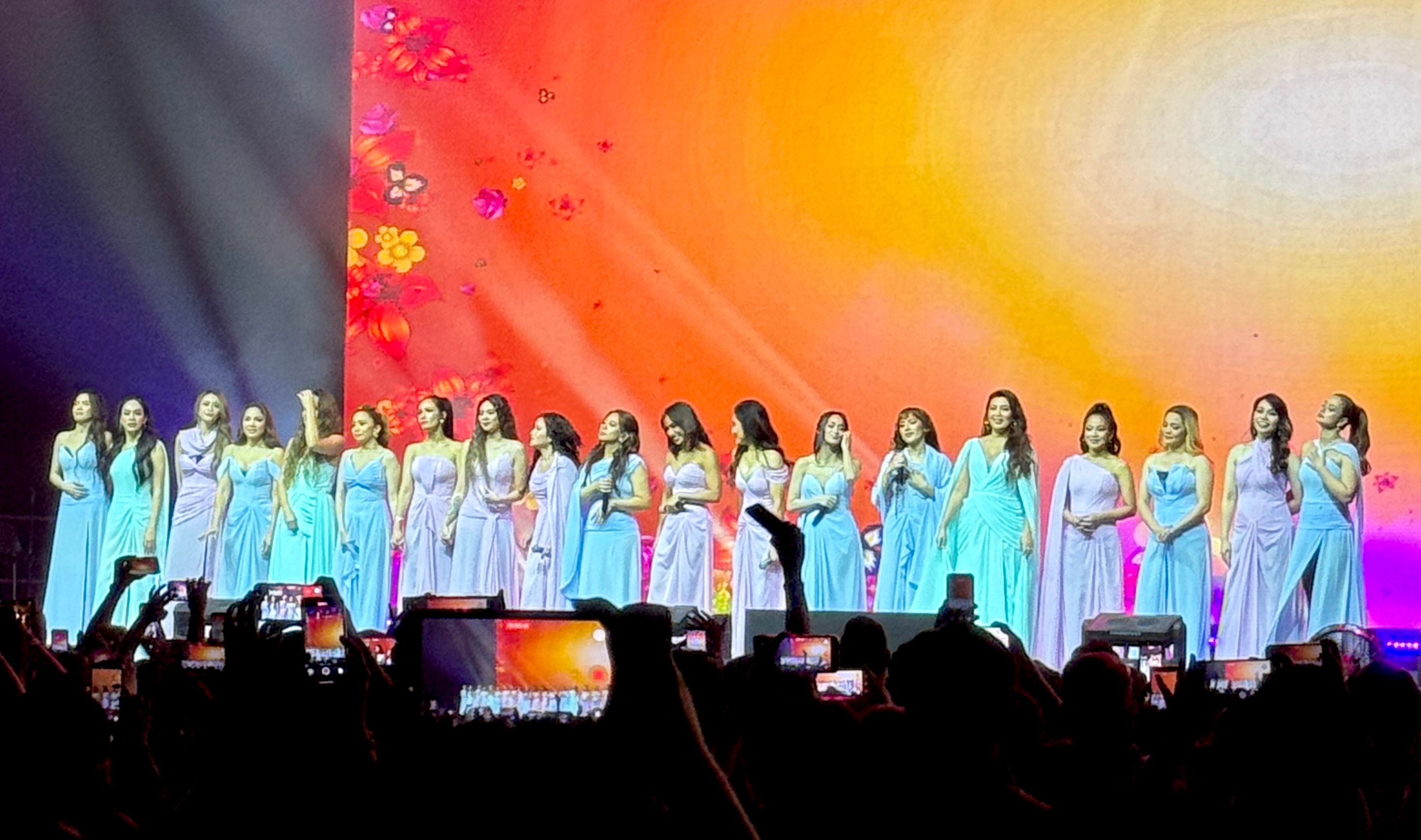 Stage and crowd inside Etihad Arena, Abu Dhabi, during a concert in August 2026