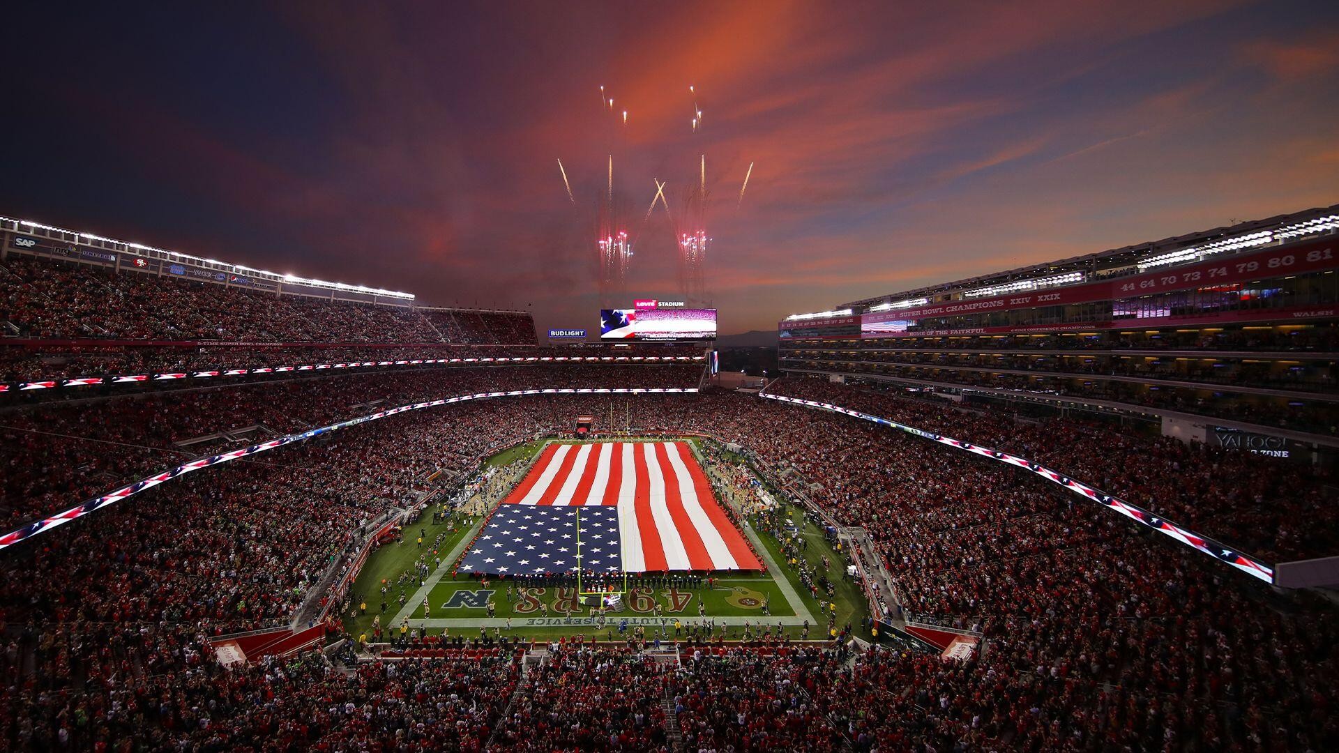 NFL UK tickets image depicting NFL stadium in the USA, promotion for UK NFL American football tickets
