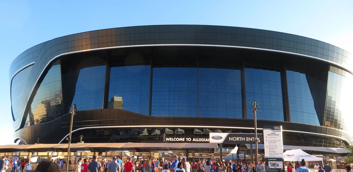Exterior of Allegiant Stadium in Las Vegas in September 2021