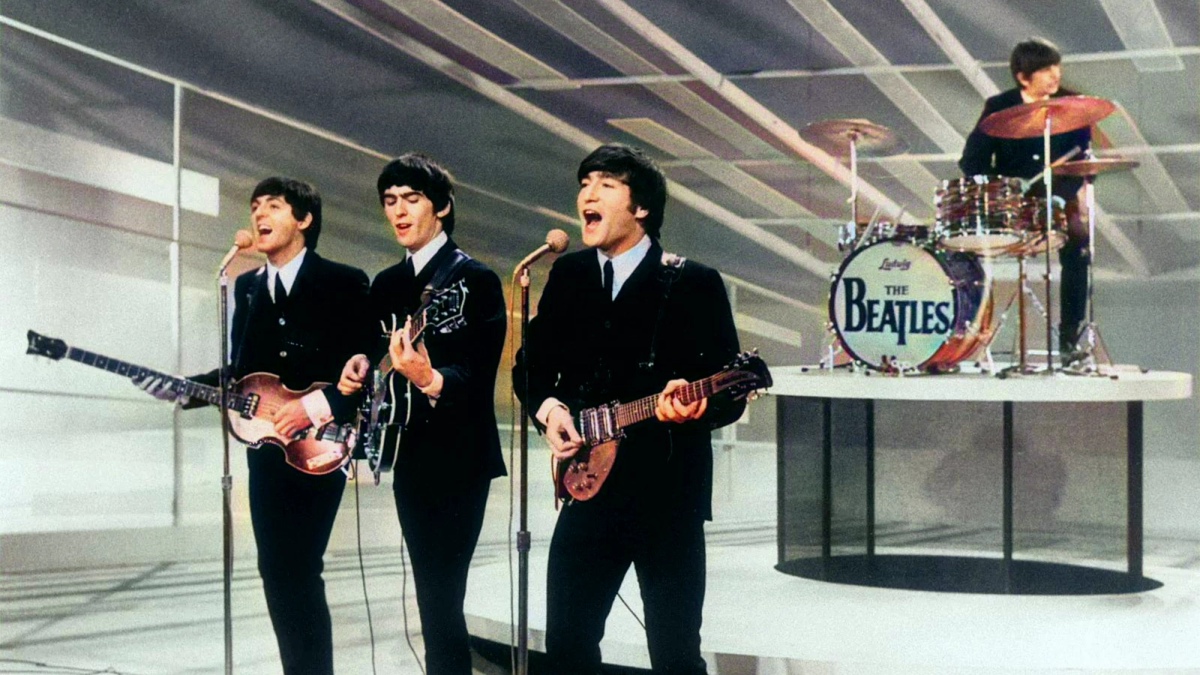 The Beatles perform with Ludwig drums & Rickenbackers